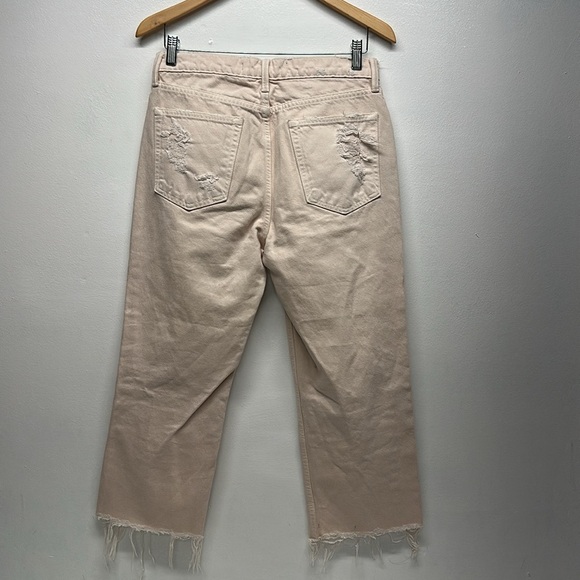 Alexander Wang Rival Cropped Jeans Distressed Destroyed Ripped Jean Off White 27 - Picture 6 of 11
